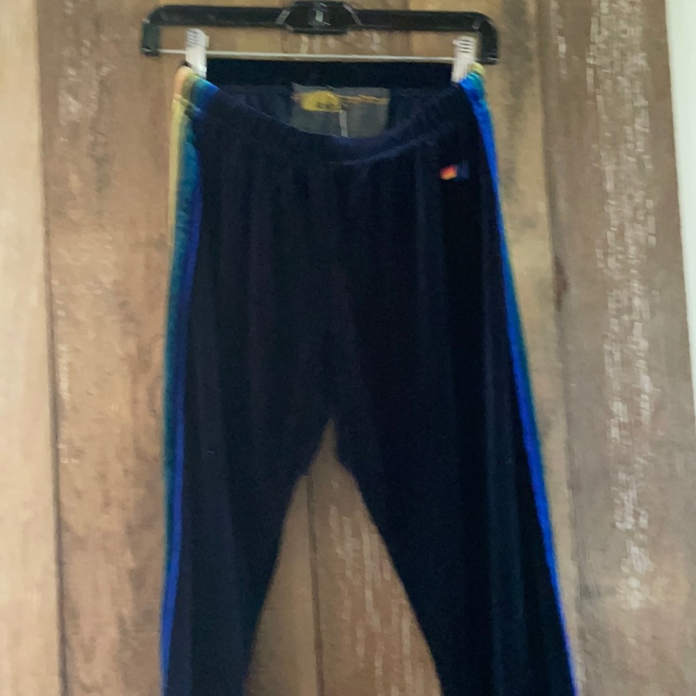 NWT Aviator Nation Sweats velour deep blue
